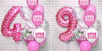 BalloonyFly Victoria Secret Balloons,I Love Pink Balloons,Gift,Decoration,Birthday Theme,Pink and White Balloons,Supplies