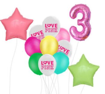 BalloonyFly Victoria Secret,Balloons,I Love Pink,Birthday,Party Theme,Decoration,Gift,love,pink,latex,helium,stars,best seller, cake,party,celebration