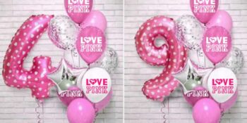 BalloonyFly Love Pink Balloons,Pink,Decoration,Victoria Secret Pink Party Supplies,Birthday Gift,outfit,Happy Birthday stars,Brands