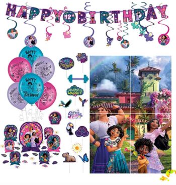 BalloonyFly Encanto,Mirabel,Birthday,Party,banner,cake,toppers,Decoration,Supplies,Balloons,Girl Princess,Tableware,cups,helium,back drop, celebration