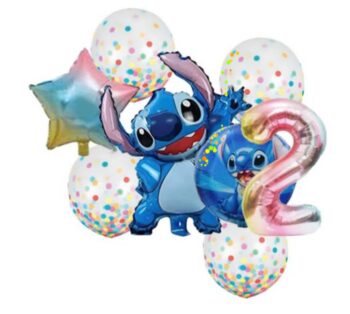 BalloonyFly Stitch,Balloon,foil,blue,multicolor,birthday,supplies,theme,set,party,balloons,costume,outfit,tableware,birthday party,Star,Lilo,decoration