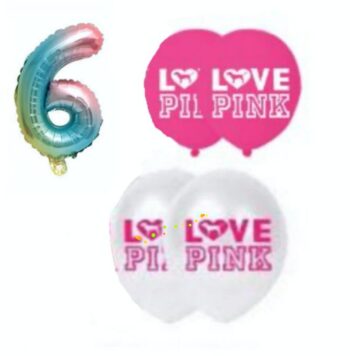 BalloonyFly I love Pink,VS,Victoria Secret Balloons,Decoration,Party Theme,Supplies,Girl Birthday,Women