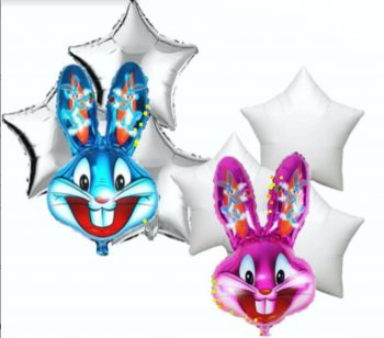 BalloonyFly bunny,head,easter,eggs,Bugs Bunny, Balloon Set,Birthday,part,decoration, boy or girl, blue balloons, balloons,items,favor,supplies,costumes,