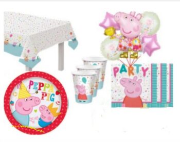 BalloonyFly Peppa Pig,Birthday,Party,Theme,Toddler,Girl,Decoration,Table Cover,Plates,Balloons,Gift,Napkins,cups,celebration,banner,helium,cake,cupcake