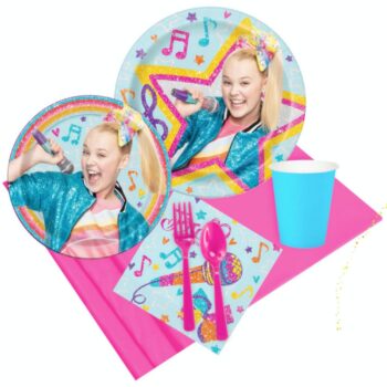 BalloonyFly Jojo Birthday Party Girl,Tableware Decoration,Plates,Tablecoth,Napkins,Cups,Party Ideas,Jojo Birthday Party Supplies