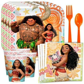 BalloonyFly Moana and Maui Birthday Set,Party Decoration,Plates,Cups,Napkins,Moana Party Girl,Supplies