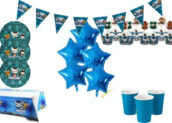 BalloonyFly Octonauts Tableware Supplies,Party Theme,Party Birthday Decoration,Balloons,Ideas,Plates,Cups,Girl,Boy