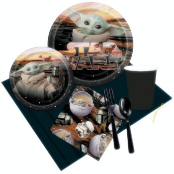 BalloonyFly Star Wars Tableware,Cups,Plates,Decoration,Baby Yoda,Birthday Theme,Party Theme,Supplies
