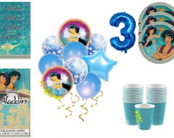 BalloonyFly Aladdin,princess,Birthday,Tablecover,Jasmine,Tableware,Decoration,Unisex,Girl,Boy,Supplies,Balloons,Cups,Plates,party,ship today, helium