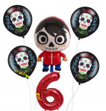 BalloonyFly Coco,miguel,Balloons,Bouquet,supplies,Girl,boy,Birthday,Party,decoration,5 de mayo,mexico,dead,haloween,day of the dead,latex,helium,cake