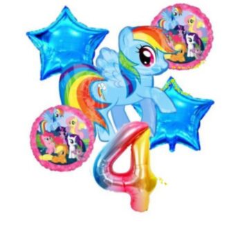 BalloonyFly My Little pony balloons bouquet,Rainbow Dash balloons,Birthday My Little Pony,Supplies,Tableware,Decoration,Pony Party Balloons