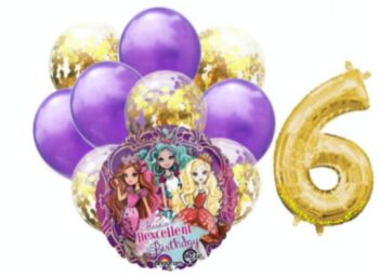 BalloonyFly ship today,Ever After High Balloons, Birthday Party Theme, Decoration, Girl, Items, Favors, princess , supplies, tableware ,Purple latex