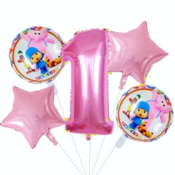 BalloonyFly Pocoyo,Birthday,Party,Supplies,Girl,Balloons,Pink,Gift,Favors,Decoration,cake,helium,elephant,foil,baby,my first,celebration,cupcake,topper