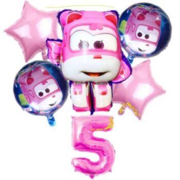 BalloonyFly ship today,Pink Super Wings ,Girls Super Wings Birthday,Theme,Decoration,Party,Gift,super hero,baby Super Wings ,Birthday Party superheros