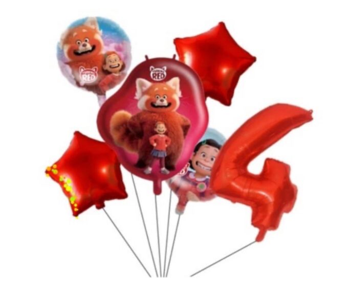 BalloonyFly Turning Red Balloons,Birthday Turning Red,Tableware,Bouquet,Decoration,Birthday Party Supplies
