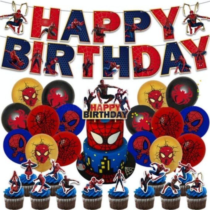 BalloonyFly SpiderMan Balloons,Birthday SpiderMan,Tableware,Bouquet,Decoration,Birthday Party Supplies