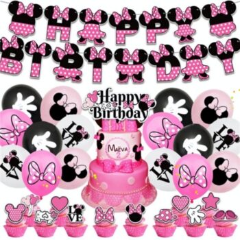 BalloonyFly Minnie Mouse  Balloons,Birthday Minnie Mouse ,Tableware,Bouquet,Decoration,Birthday Party Supplies