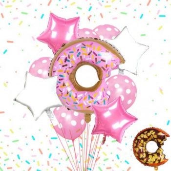 BalloonyFly Donuts,./Balloons,Birthday Party Decoration,Summer Party decoration,Food or Dessert Balloons,Pink Donuts,Birthday Girl,ship today