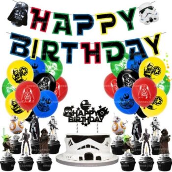 BalloonyFly ship today,Star Wars,Darth Vader,Storm Trooper,Decoration,Birthday,Balloons,Party Theme,Supplies,Items,Banner,Cupcake Toppers