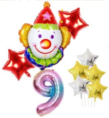 BalloonyFly ship today,Clown Balloons,Circus Birthday,Clown Birthday Items,Helium Balloons,Clown Circus Decoration,Girl and Bow Circus Birthday Party