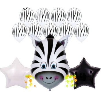 BalloonyFly Zebra Birthday,zoo Party Balloons, Animal Birthday Decoration,Baby Zoo Birthday Supplies, Horse Flavors