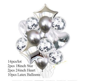 BalloonyFly ship today,Silver Birthday,Silver Party Balloons,Silver Birthday Decoration,Baby Silver Birthday Supplies, Silver Flavors