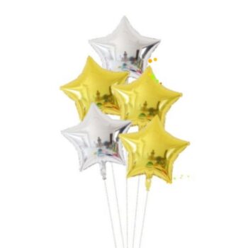 BalloonyFly ship today,Twinkle Twinkle Little Star,Silver and Gold Star Balloons,20 inches,Party Balloons,Silver and  Gold Star Balloons