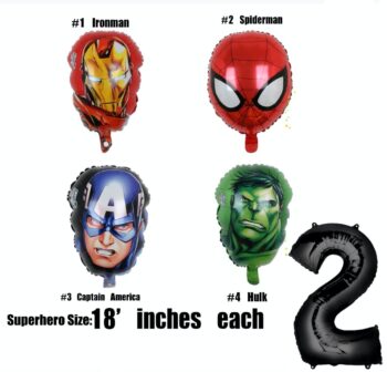 BalloonyFly Superhero Balloons,Captain America,Spiderman,Hulk Balloons,Superhero Birthday Party Decoration
