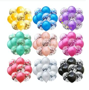 BalloonyFly Latex and Confetti Celebration Bouquet,Birthday,Aniversary,Wedding,Decoration,Baby Shower,Balloons,Party Theme,Silver,Gold,Pink