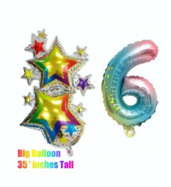 BalloonyFly Multicolor Birthday Balloons,Stars,Tie Dye Birthday Balloons,Sequins Birthday Decoration,Supplies,Rainbow Balloons Bouquet