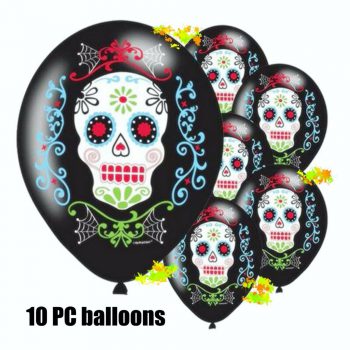 BalloonyFly Day of the Dead.Mexican,celebration,Halloween,Ghost,Skeleton,Horror,Coco,Balloons,Decoration,Skull,Demon,cake,piñata,latex,ship toda,#1