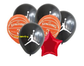 BalloonyFly Jordan Balloons Bouquet,Spalding Ball, supplies,items,Girl or boy,Birthday Party them, decoration, Balloons, ,Theme