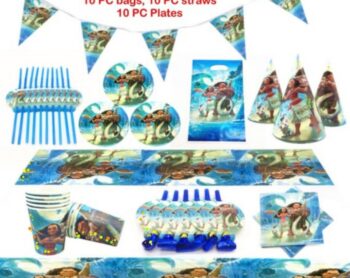 BalloonyFly Moana,Birthday,Supplies,Decoration,Girl,Plates,Balloons,cake,tablecover,balloons,sea,princess,ship today,bags,cups,party,napkins,blows