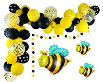 BalloonyFly Bee,kit,Bouquet,108,Balloons,Decoration,Tableware,Birthday,Girl,Boy,Character,animals,yellow,bugs,honey,miel,abeja,garland,cake,celebration