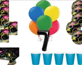 BalloonyFly Girl,Boy,Decoration,Balloons,Cups,Plates,Cups,Plates,Party Set,LED,Neon,Tableware,adolescent Birthday,black decoration,supply