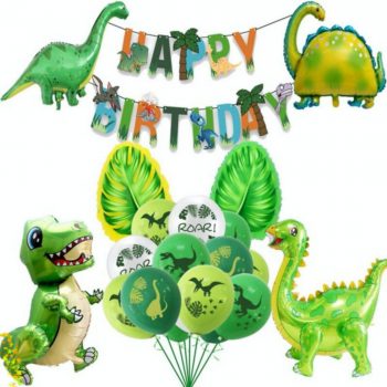 BalloonyFly Dinosaurs,Jungle,Birthday,balloons,Supplies,Party,Decoration,Girl,Plates,animals,plants,trees,ship today,low price,green,rex,boy,best seller