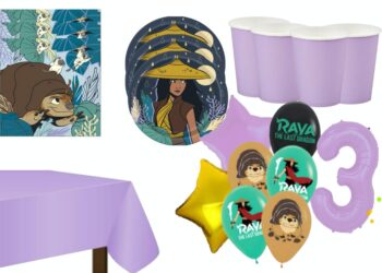 BalloonyFly Raya Birthday,Princess Birthday Party Theme,Raya Party Supplies,Balloons Decoration,Toddler Girl Raya Birthday,Cups,Plates