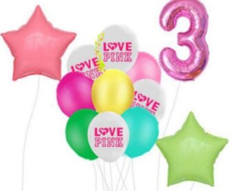 BalloonyFly I love pink,Balloons,Love,Pink,girls,Decoration,Party,Supplies,Birthday,Gift,Teen,foil,latex,helium