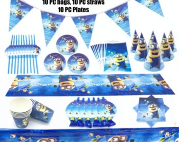BalloonyFly Minions Birthday Supplies,Party Decoration,Boy,Gru,Minions Decoration,Plates,Supplies,Minions Theme,balloons