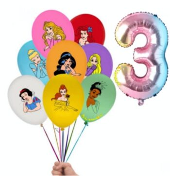 BalloonyFly ship today,Multicolor,Princess,Jasmine,Belle,Cinderella,Aurora,Rapunzel,Ariel,Snow White,Tiana,Balloon,Bouquet,Birthday,Party,Theme,Latex