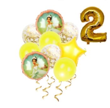 BalloonyFly Princess,Tiana,Balloons,frog,Birthday,Party,Toddler,helium,foil,decoration,disney,latex,confetti,yellow,doll,girls,gold,cake,celebration