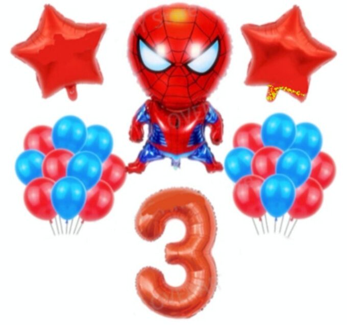 BalloonyFly Spiderman Balloons,Birthday Superhero Boys,Spiderman Bouquet,Party Theme Decoration,Supplies