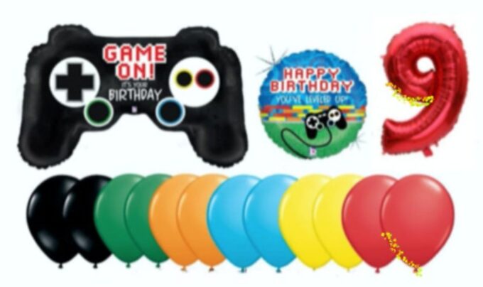 BalloonyFly ship today,Gamers,Girl or Boy,Birthday Gamers Balloons,Decoration,Theme,Party Favor,Controller Balloon,Unisex