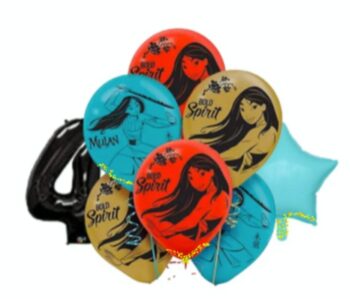 BalloonyFly ship today,Mulan Birthday Balloon,Princess Mulan Latex Balloons,Toddler Girl Birthday Balloons,Party Theme Decoration