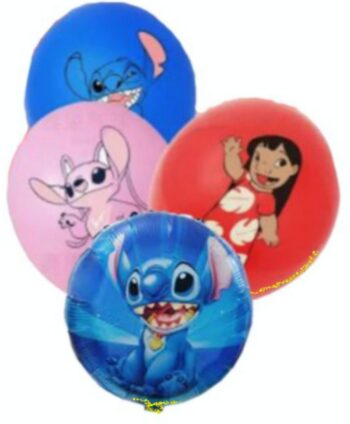BalloonyFly ship today,Lilo and Stitch,angle,latex,foil,balloons,birthday,bouquet,pink,red,blue,tableware,custom,costume,outfit,supplies,theme,set