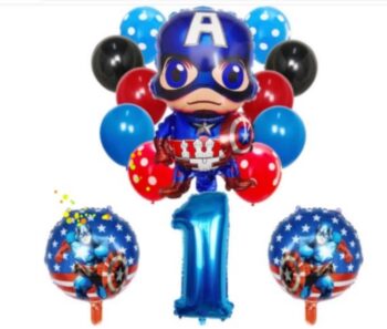 Balloonyfly,Baby,Avengers,superheroes,Balloons,Captain America,Birthday,Decoration,Bouquet,latex,helium,cake,party,celebration,boys,foil,super,powers
