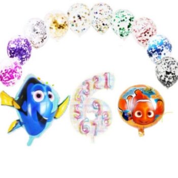 BalloonyFly ship today,Finding Nemo,Finding Dory balloons,Balloons Bouquet,Nemo Birthday Decoration,Dory Birthday Decoration,Nemo Birthday Party
