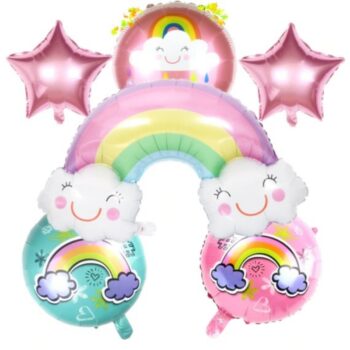 BalloonyFly Rainbow Balloons Bouquet,Rainbow decoration,Rainbow Birthday Party Supplies,Rainbow