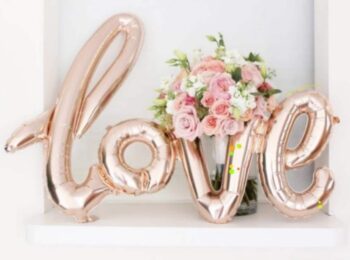 BalloonyFly ship today,40 inches Rose Gold Love Balloons,Love Banner,Married,Engagement, Rose Gold Decoration Balloons,Valentines,Birthday Girlfriend