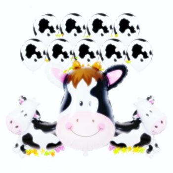BalloonyFly ship today,cow Birthday, Cow Party Balloons,Cow  Birthday Decoration,Baby Cow Animal Birthday Supplies, Cow zoo Flavors